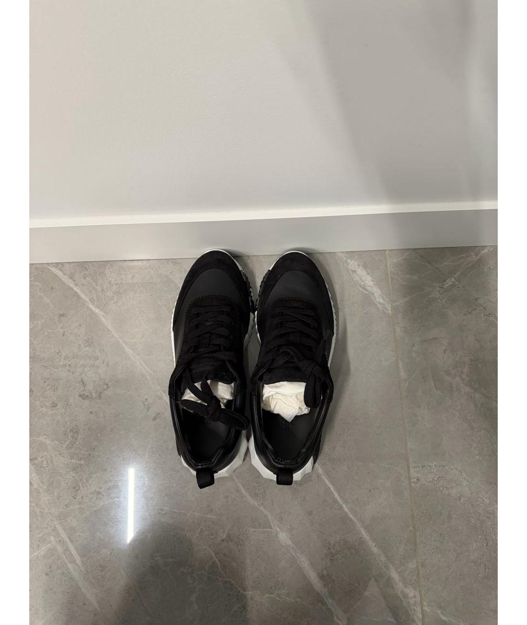HERMES Черные кожаные кроссовки, фото 3