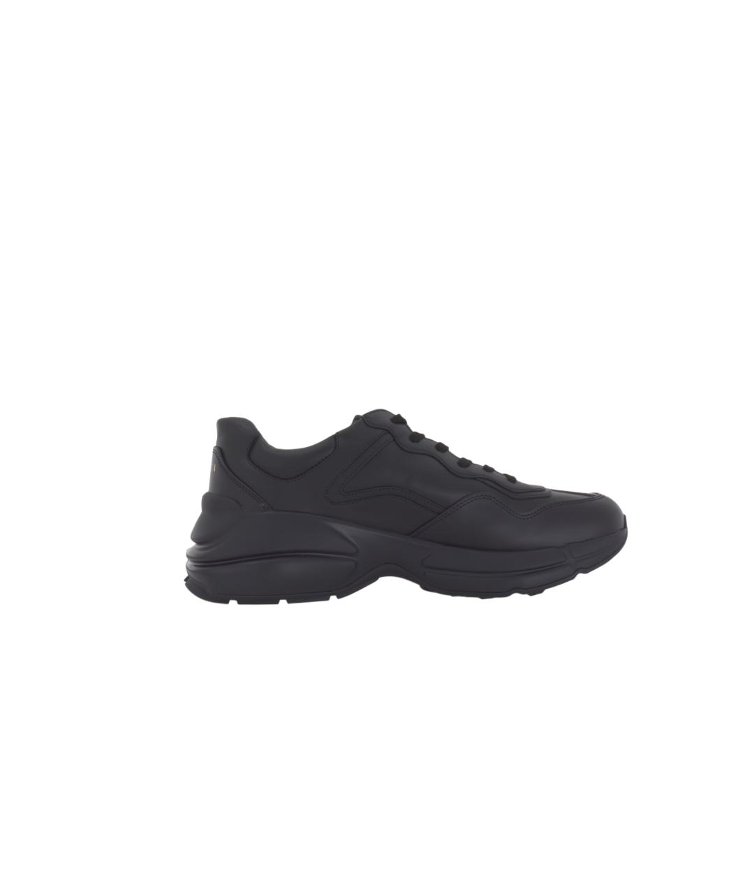 GUCCI Черные кожаные кроссовки, фото 6