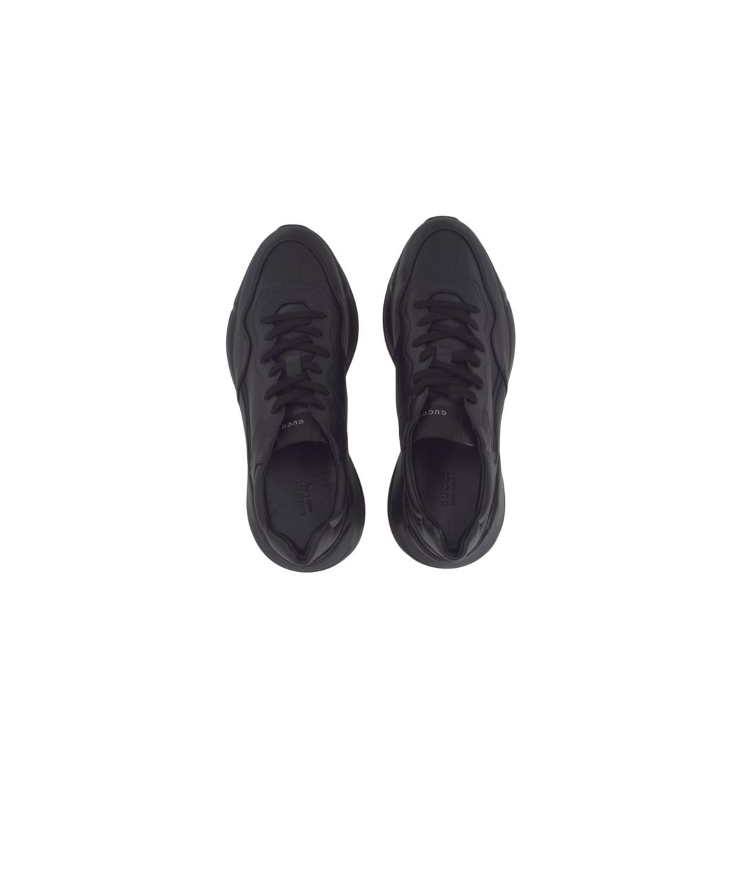 GUCCI Черные кожаные кроссовки, фото 4