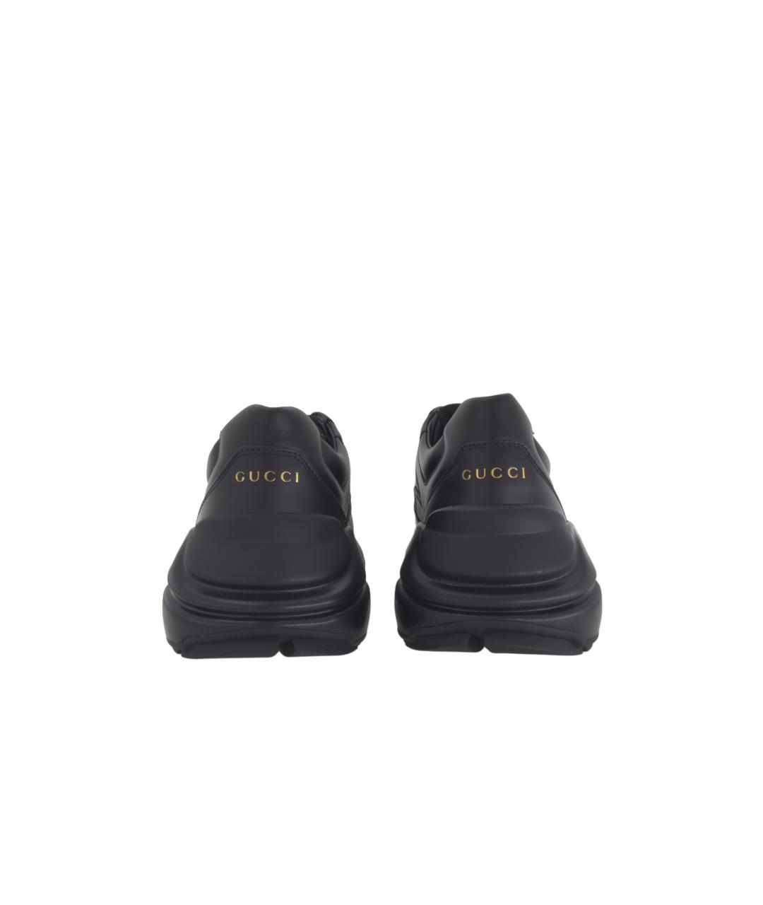 GUCCI Черные кожаные кроссовки, фото 5