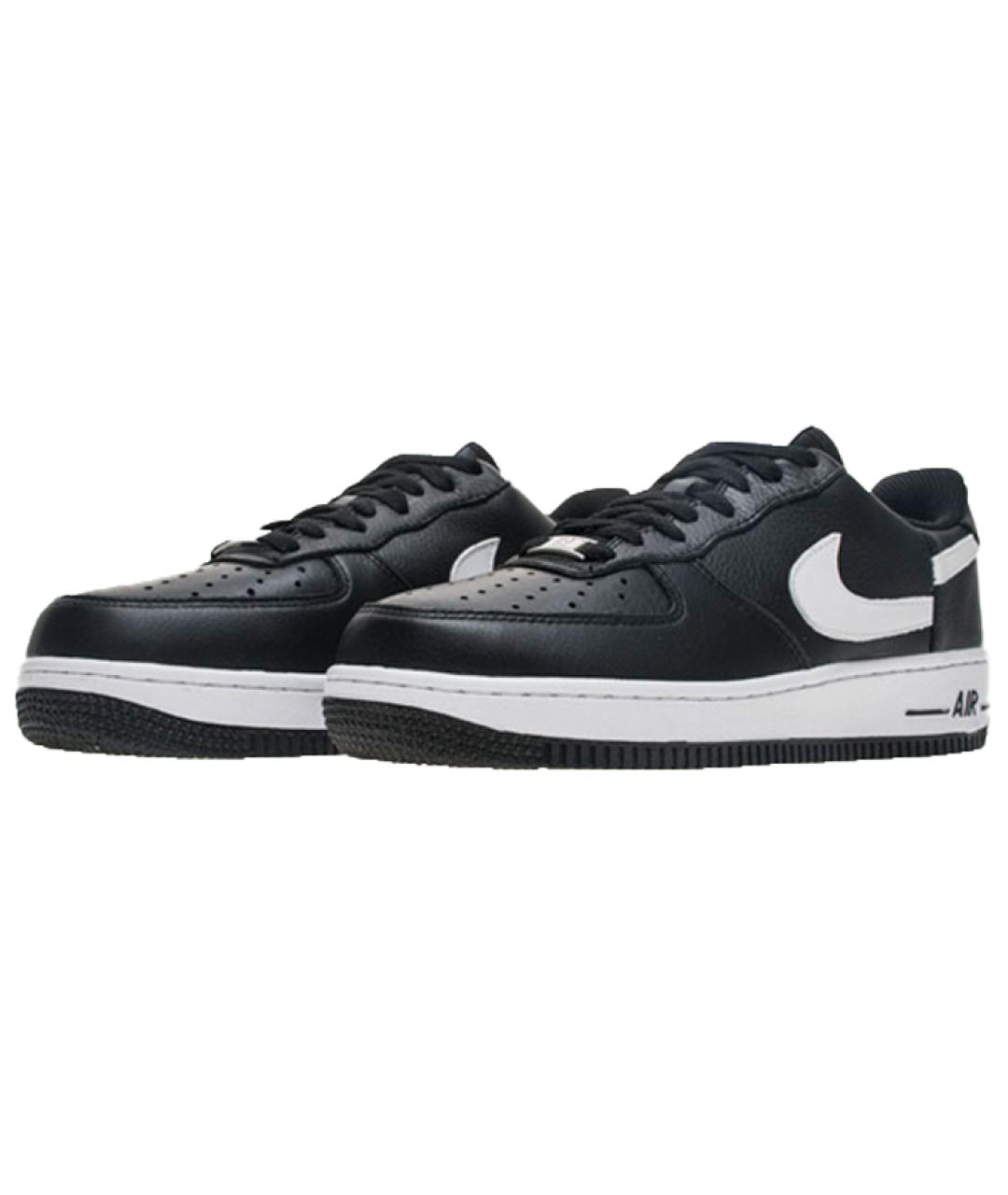 NIKE Черные кожаные низкие кроссовки / кеды, фото 3