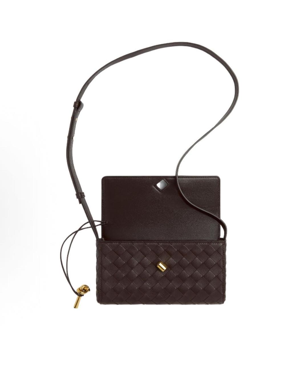 BOTTEGA VENETA Коричневая кожаная сумка через плечо, фото 3