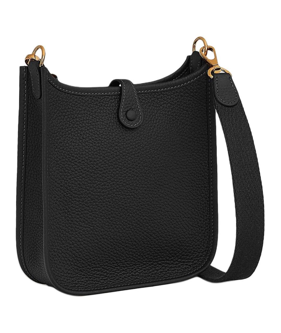 HERMES Черная кожаная сумка через плечо, фото 3