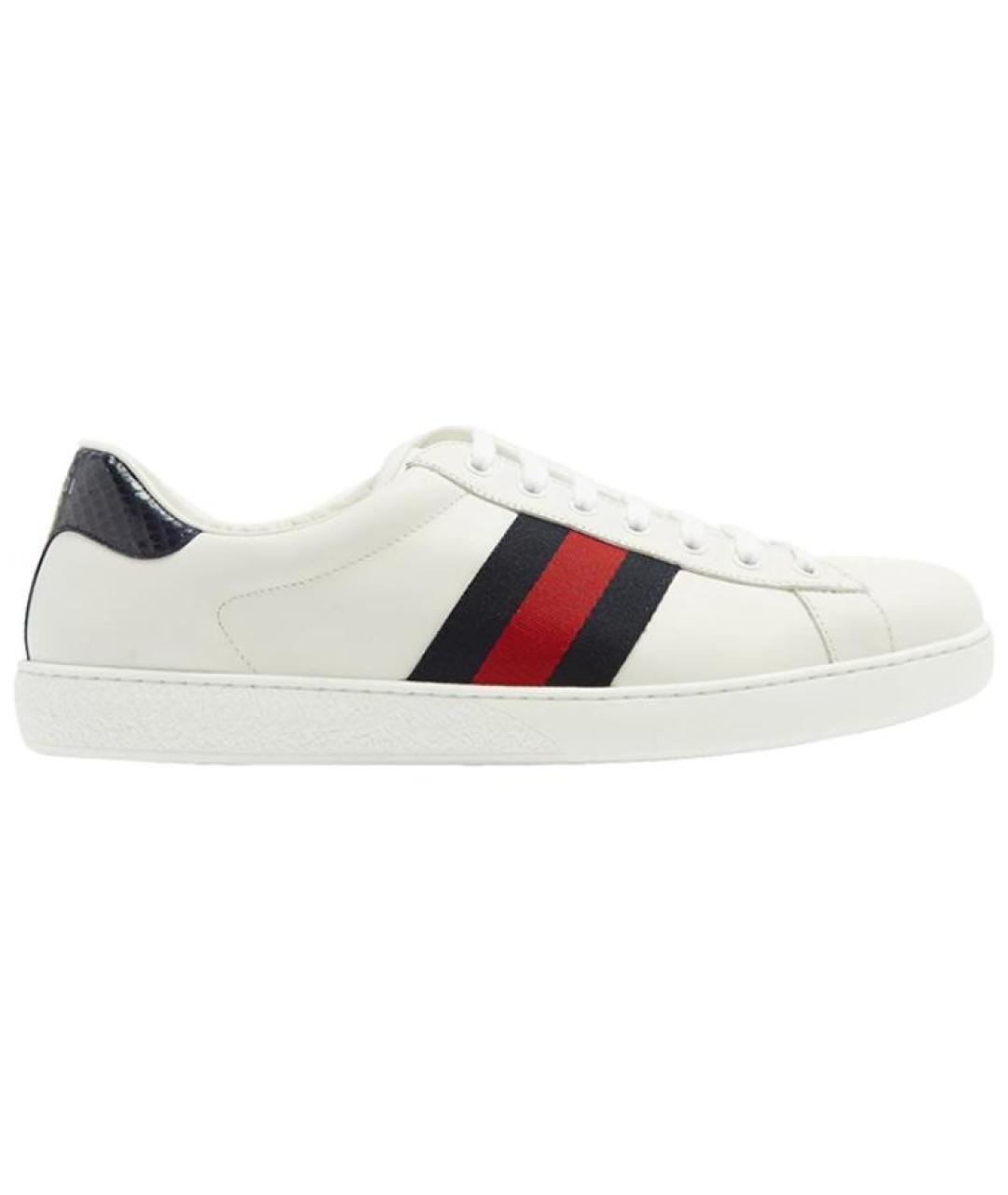 GUCCI Белые кожаные кроссовки, фото 1