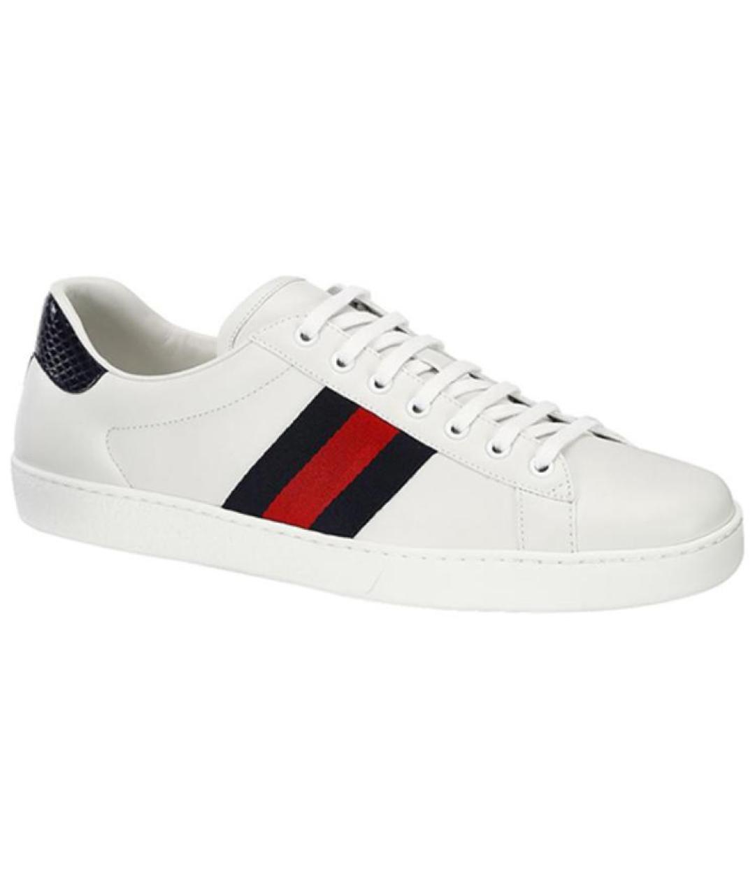GUCCI Белые кожаные кроссовки, фото 2