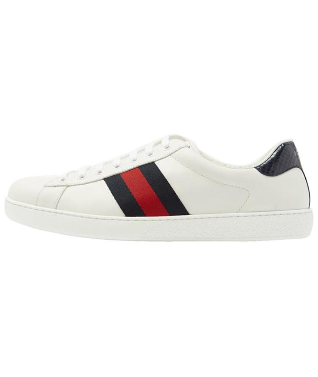 GUCCI Белые кожаные кроссовки, фото 5