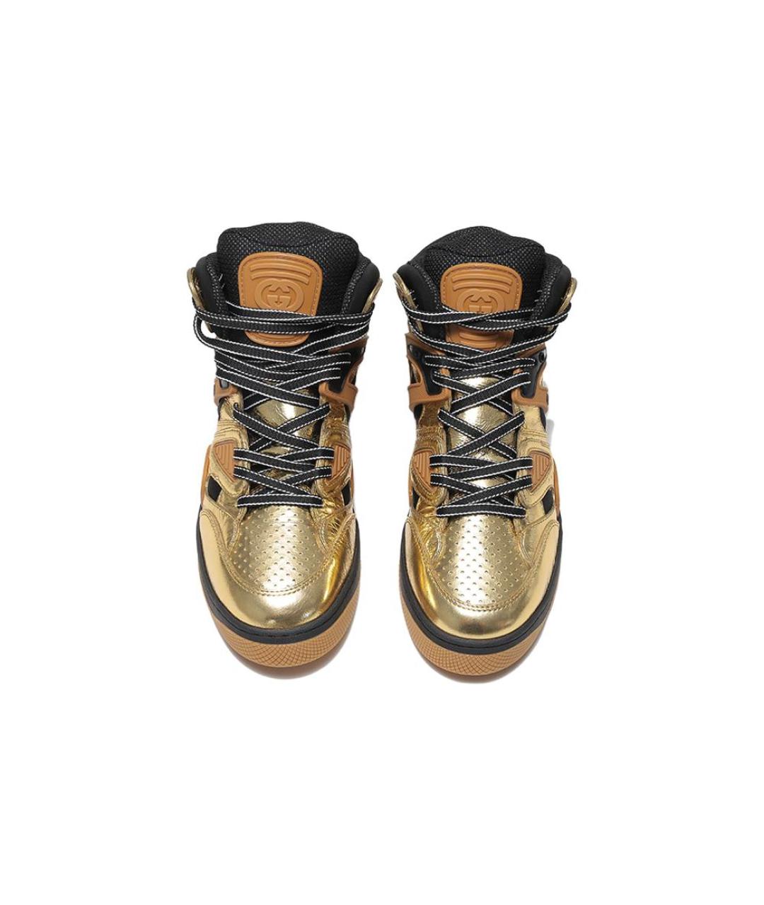 GUCCI Золотые высокие кроссовки / кеды, фото 4