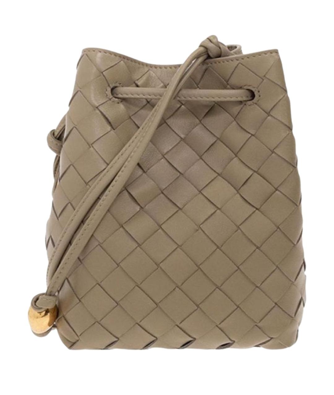 BOTTEGA VENETA Бежевая кожаная сумка через плечо, фото 1