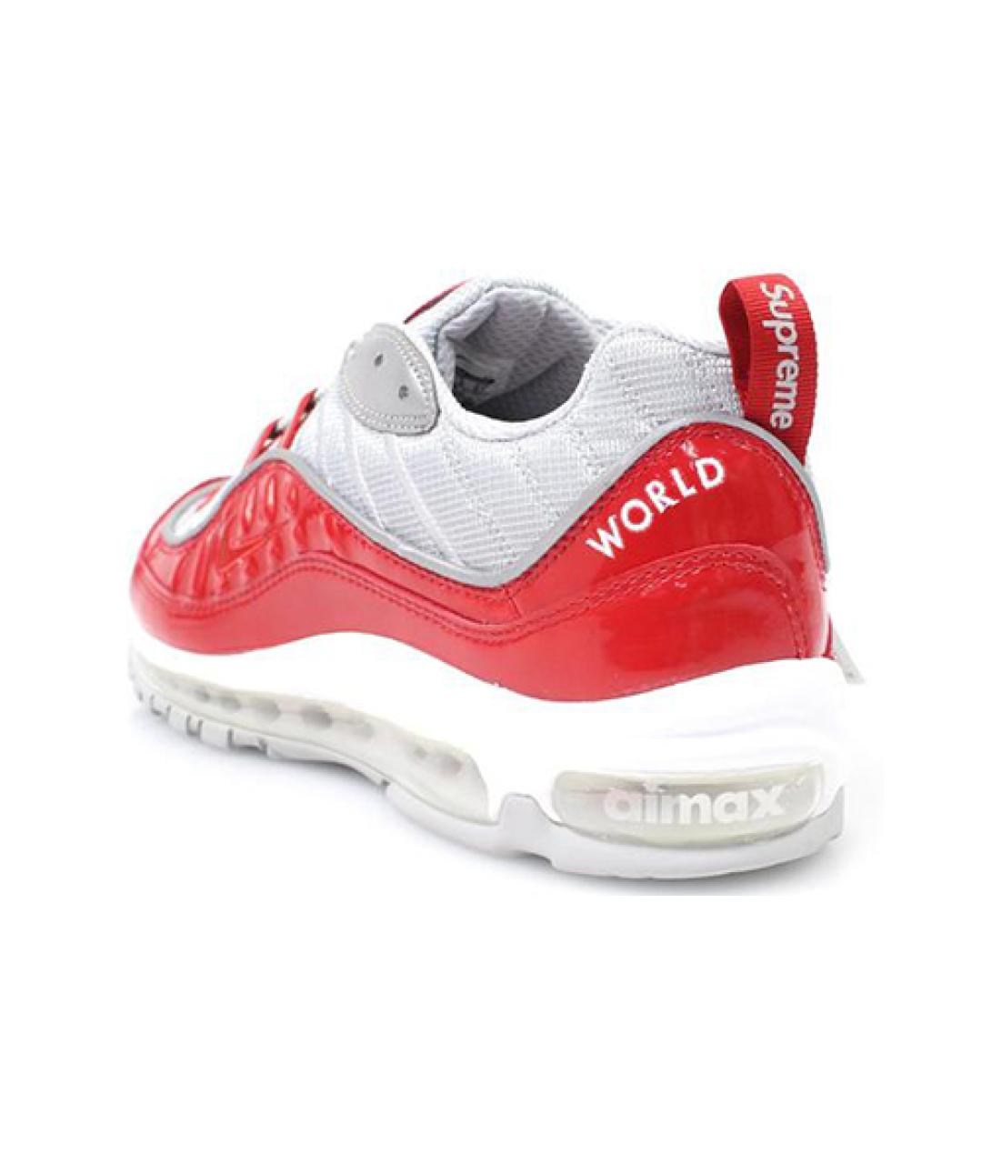 NIKE Красные кожаные низкие кроссовки / кеды, фото 3