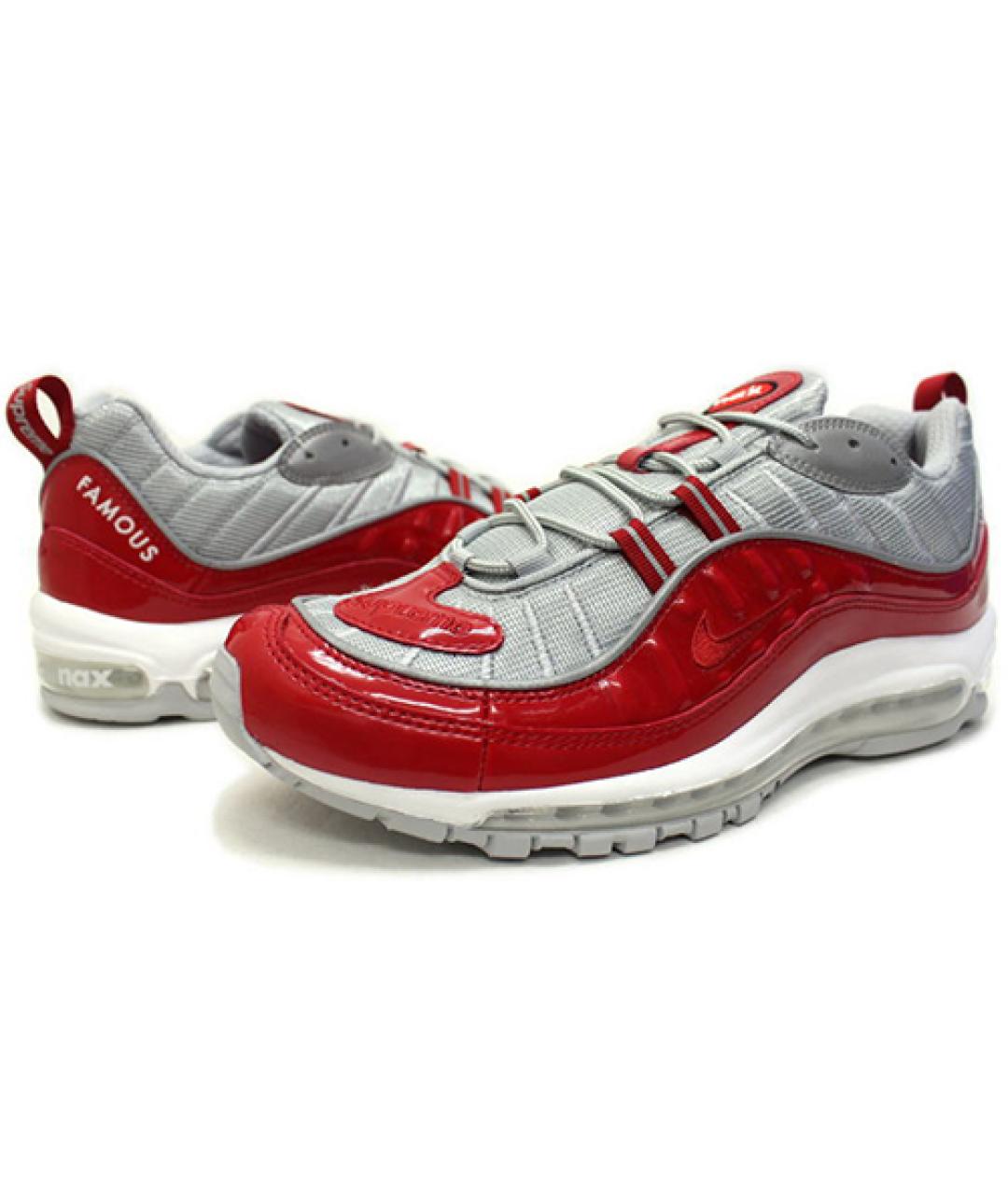 NIKE Красные кожаные низкие кроссовки / кеды, фото 2