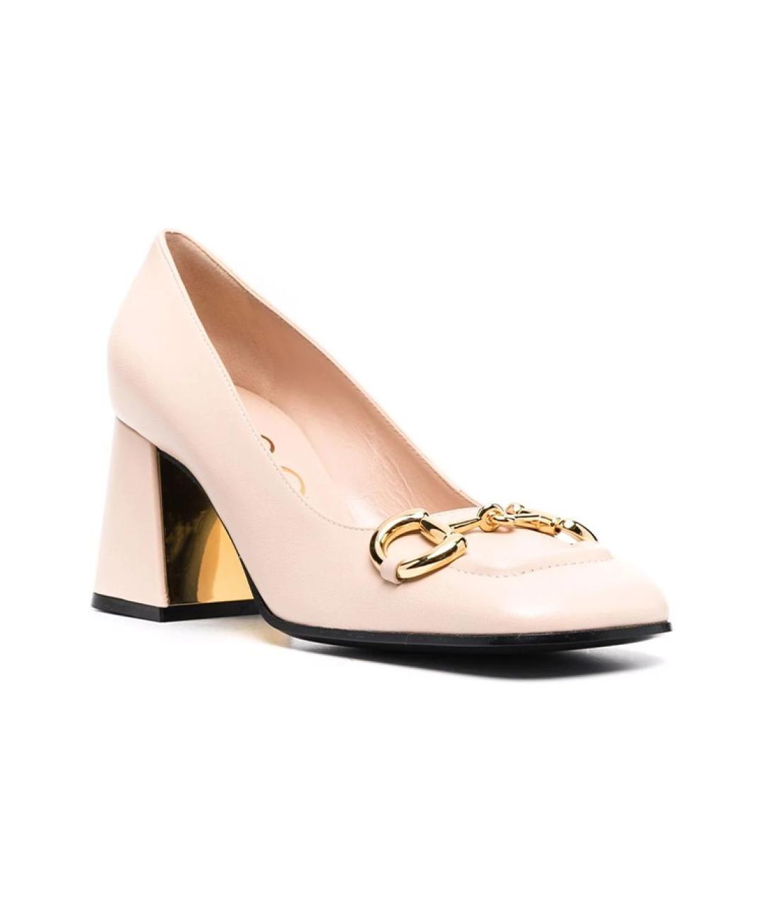 GUCCI Розовые кожаные туфли, фото 3