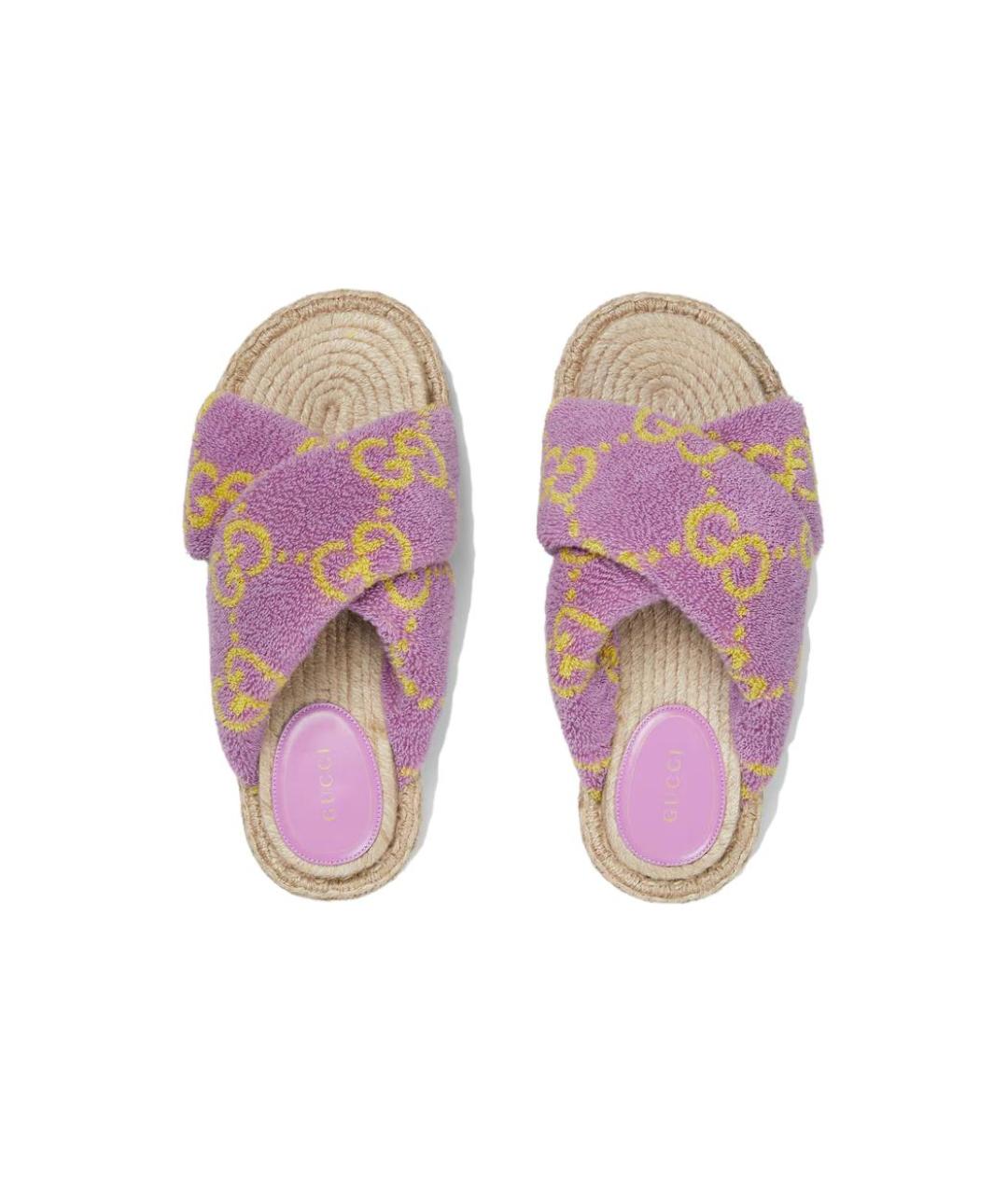 GUCCI Фиолетовые шлепанцы, фото 5