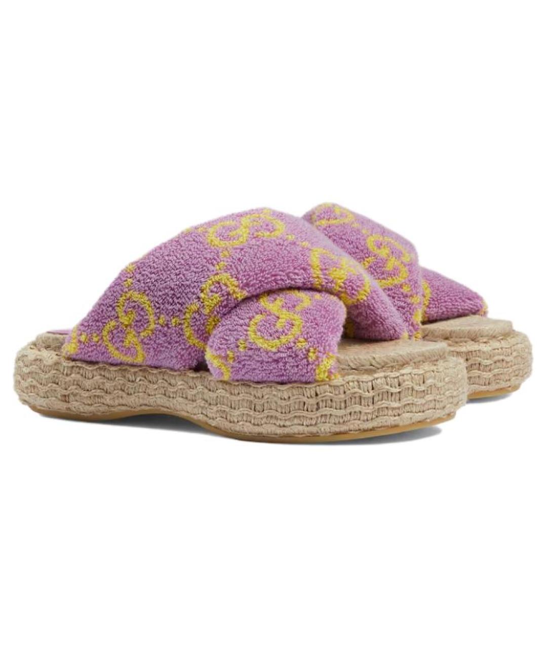 GUCCI Фиолетовые шлепанцы, фото 3