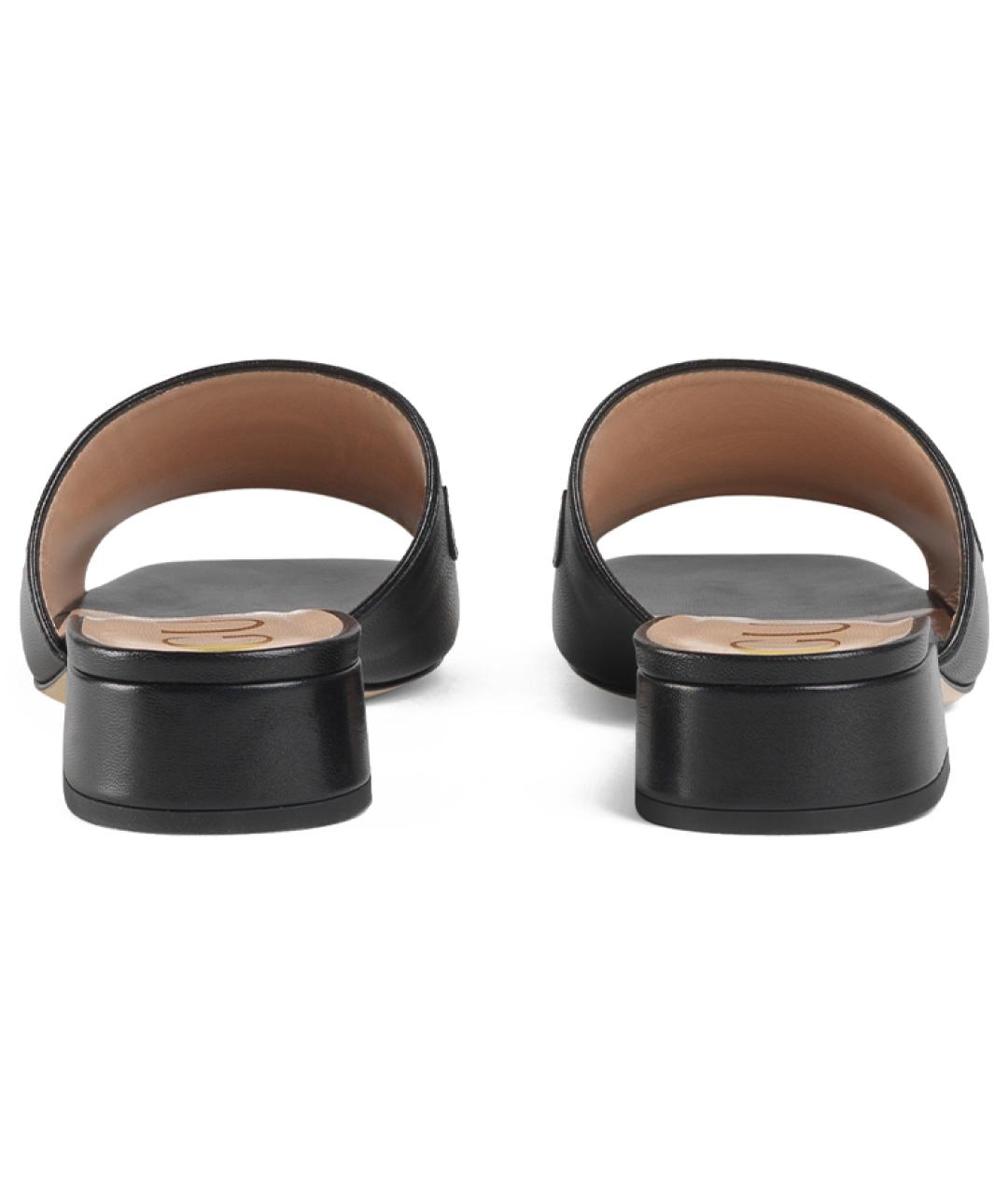 GUCCI Черные кожаные босоножки, фото 4