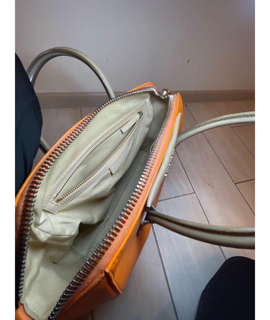 GIVENCHY Оранжевая кожаная сумка с короткими ручками, фото 4