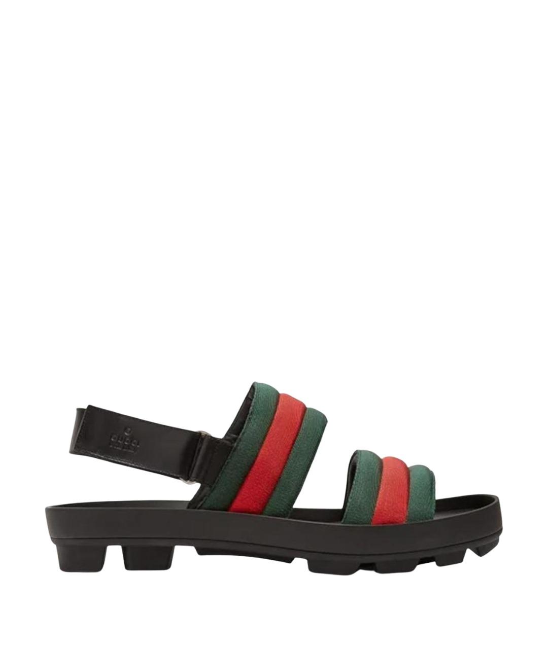 GUCCI Черные текстильные сандалии, фото 1