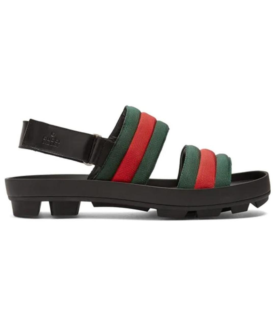 GUCCI Черные текстильные сандалии, фото 6