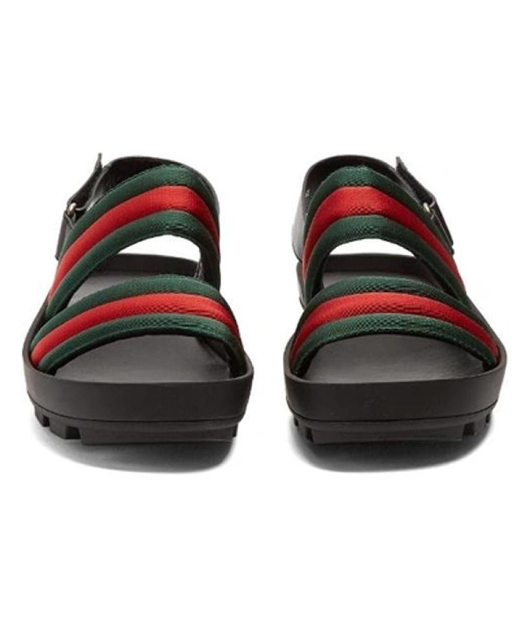 GUCCI Черные текстильные сандалии, фото 3