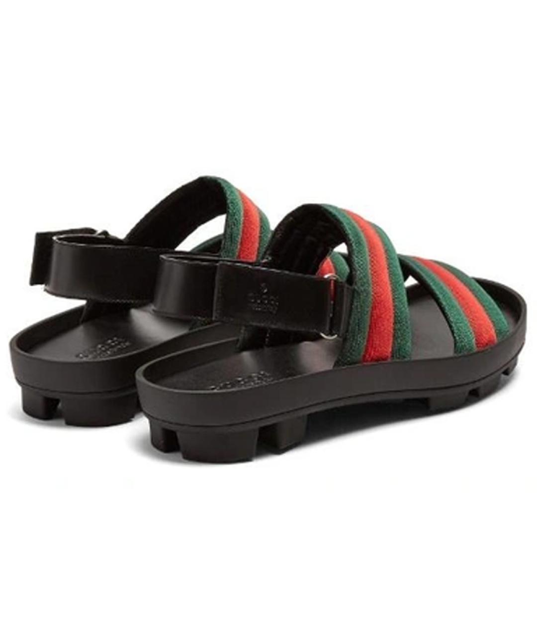 GUCCI Черные текстильные сандалии, фото 5