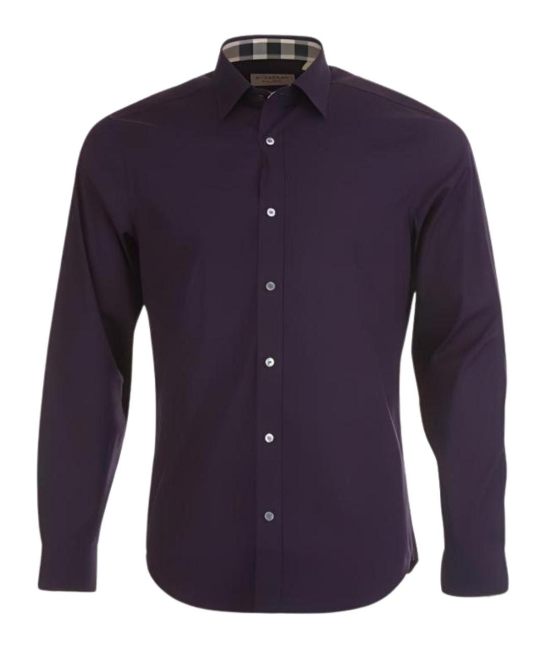 BURBERRY Фиолетовая хлопковая классическая рубашка, фото 1