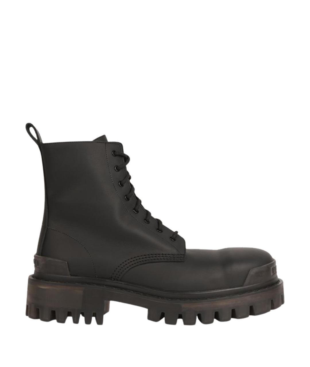 BALENCIAGA Черные кожаные высокие ботинки, фото 1