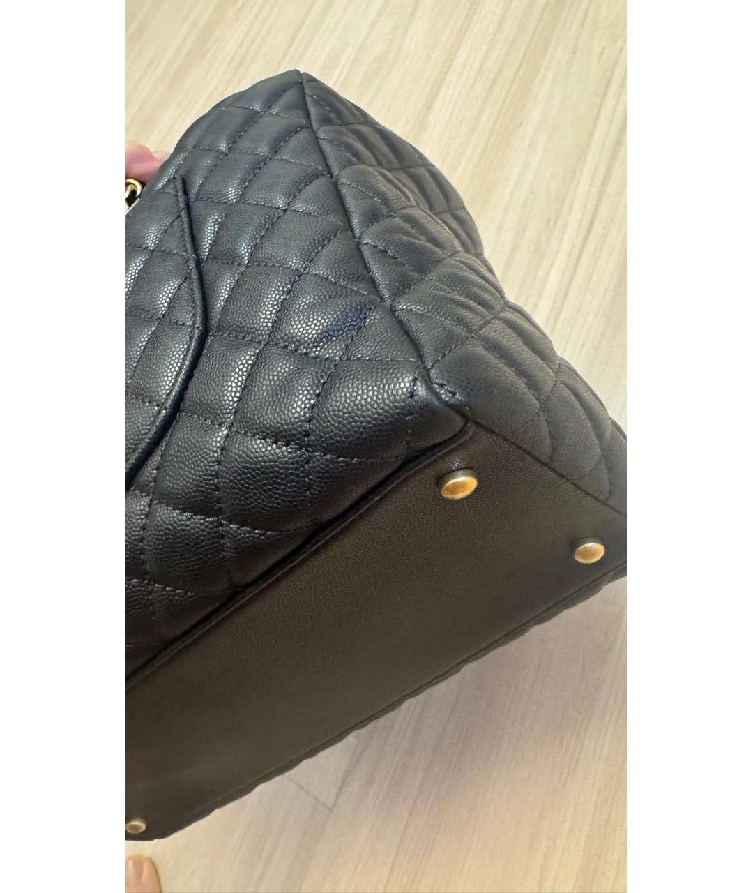 CHANEL Черная кожаная сумка тоут, фото 4