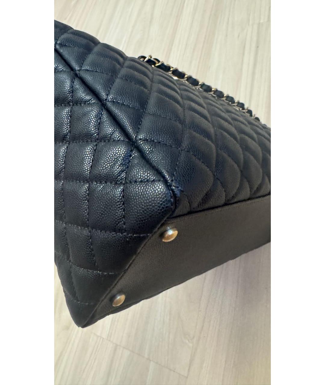 CHANEL Черная кожаная сумка тоут, фото 5