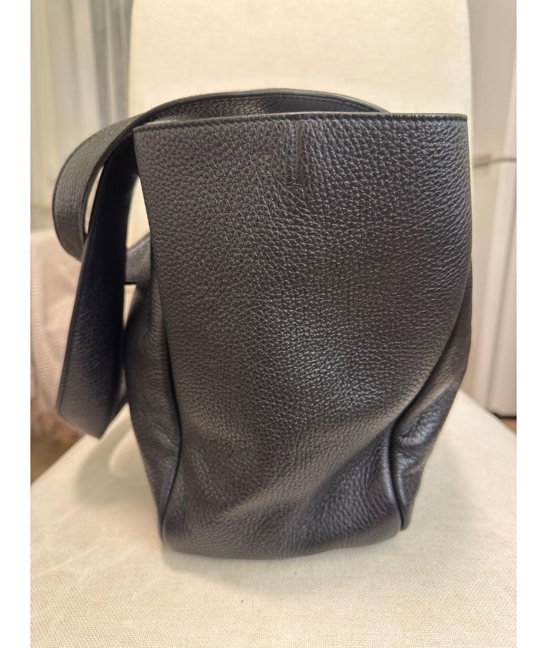 SAINT LAURENT Черная кожаная сумка тоут, фото 2