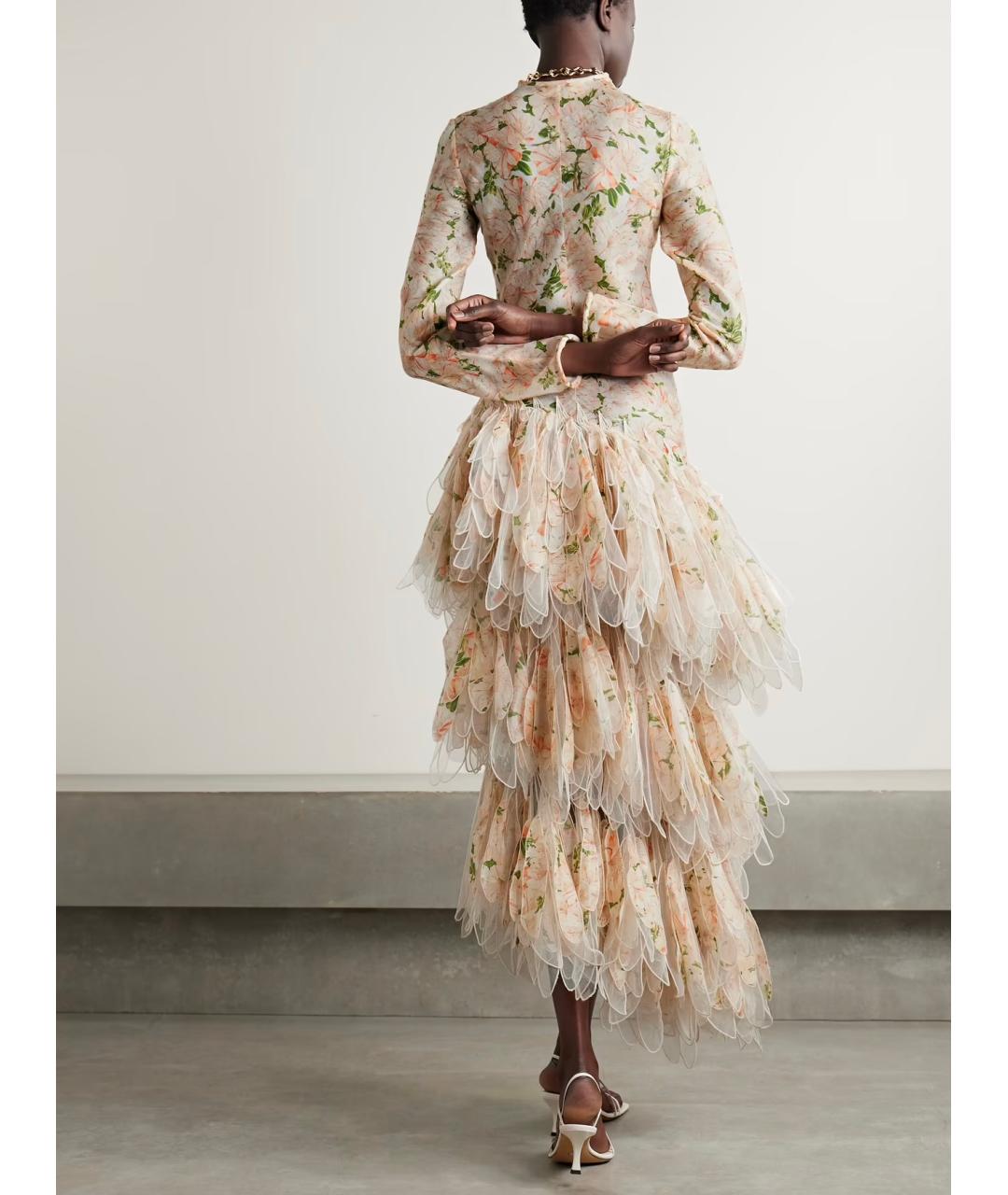 ZIMMERMANN Бежевое льняное коктейльное платье, фото 8