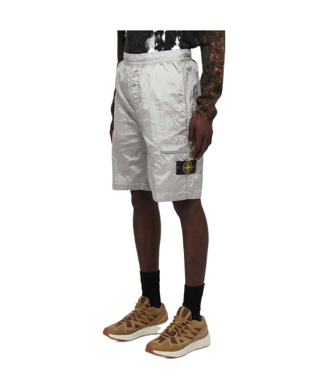 STONE ISLAND Серые шорты, фото 4