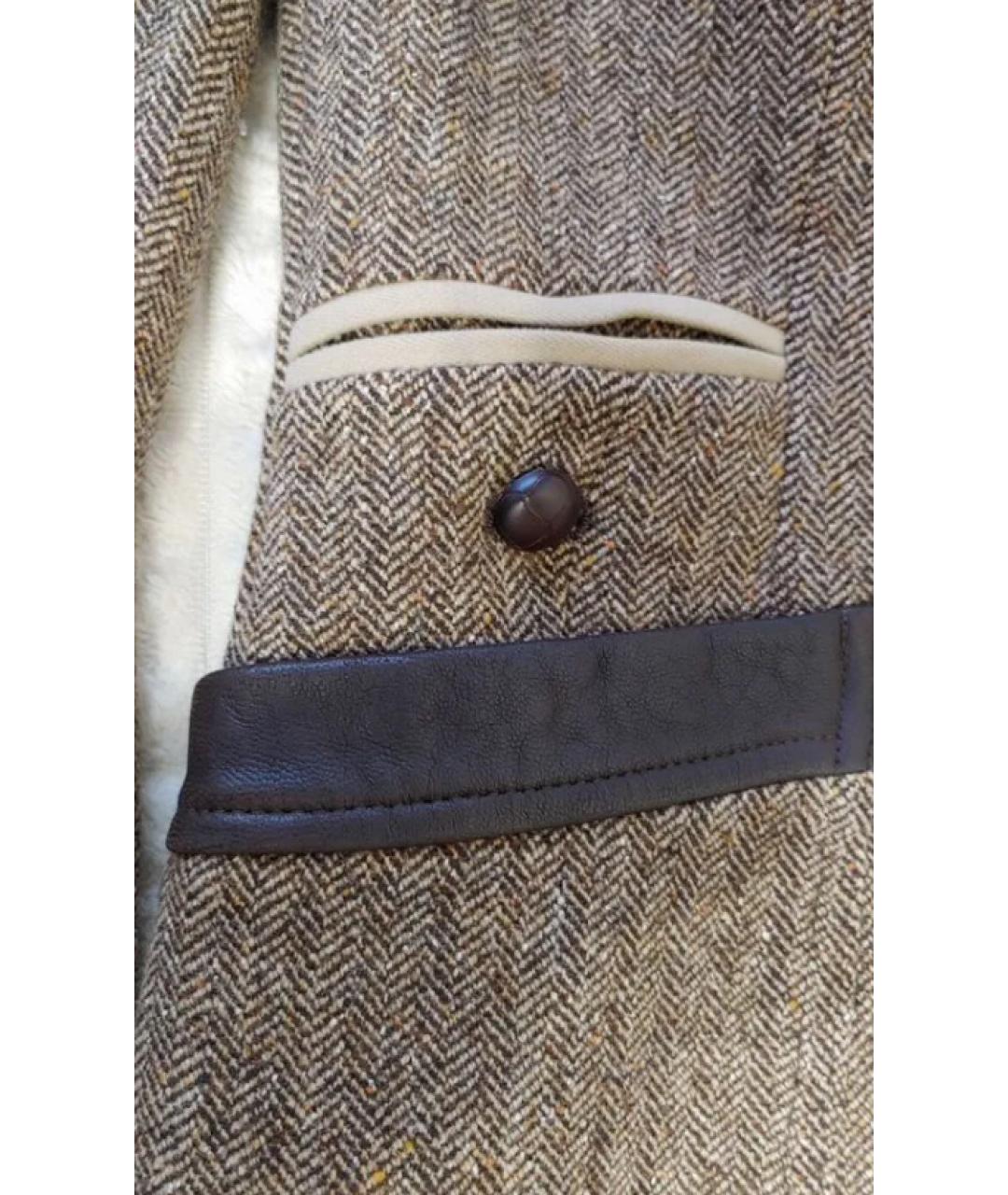 ETRO Коричневый твидовый жакет/пиджак, фото 8