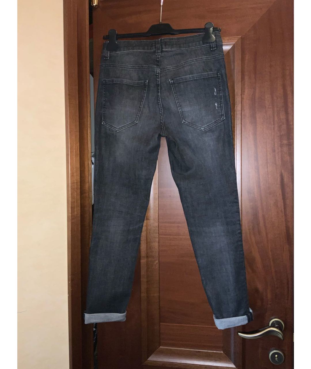 PHILIPP PLEIN Антрацитовые хлопко-эластановые джинсы слим, фото 2
