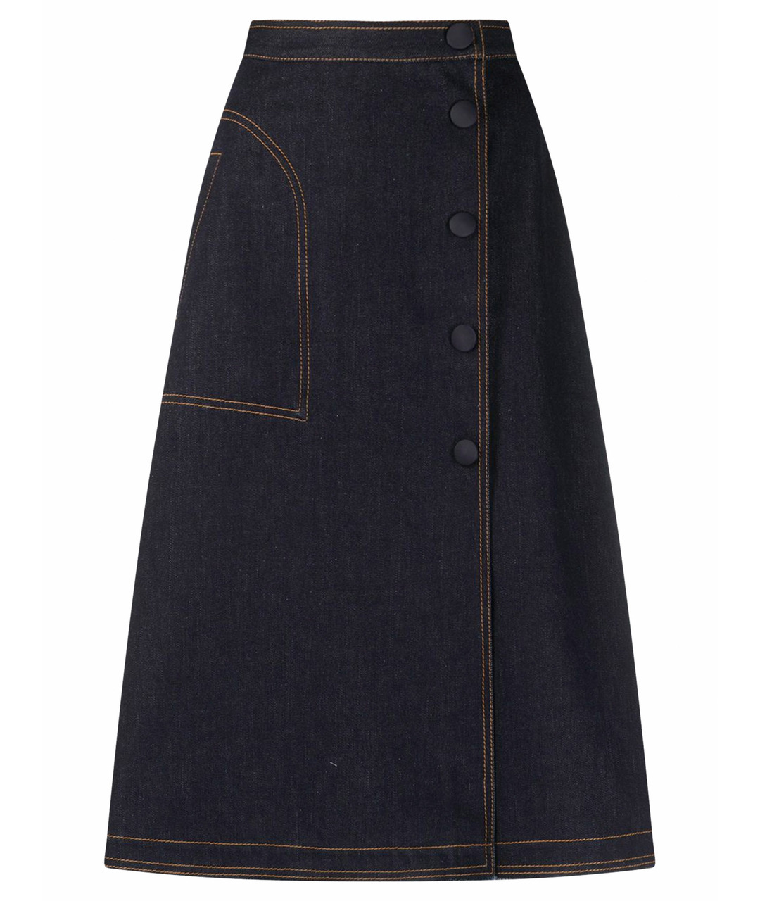 MONCLER Темно-синяя хлопковая юбка макси, фото 1