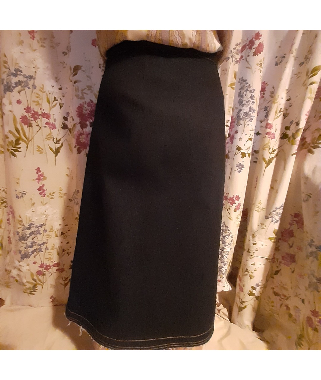 MONCLER Темно-синяя хлопковая юбка макси, фото 2