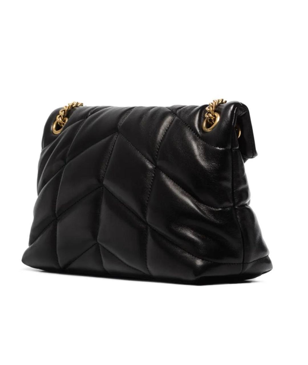 SAINT LAURENT Черная кожаная сумка с короткими ручками, фото 3