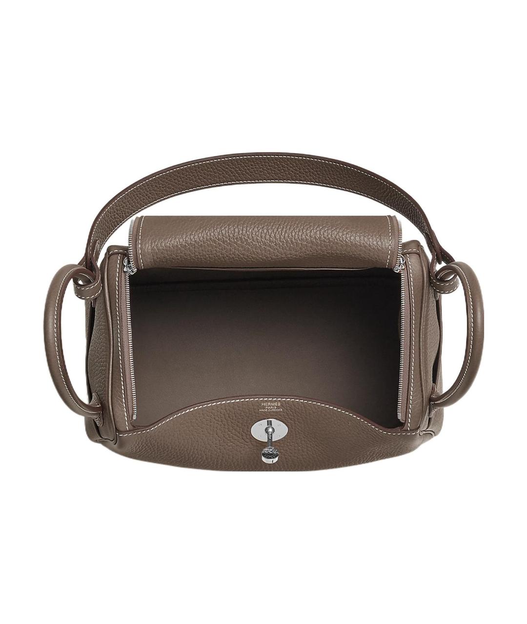 HERMES Коричневая кожаная сумка через плечо, фото 4