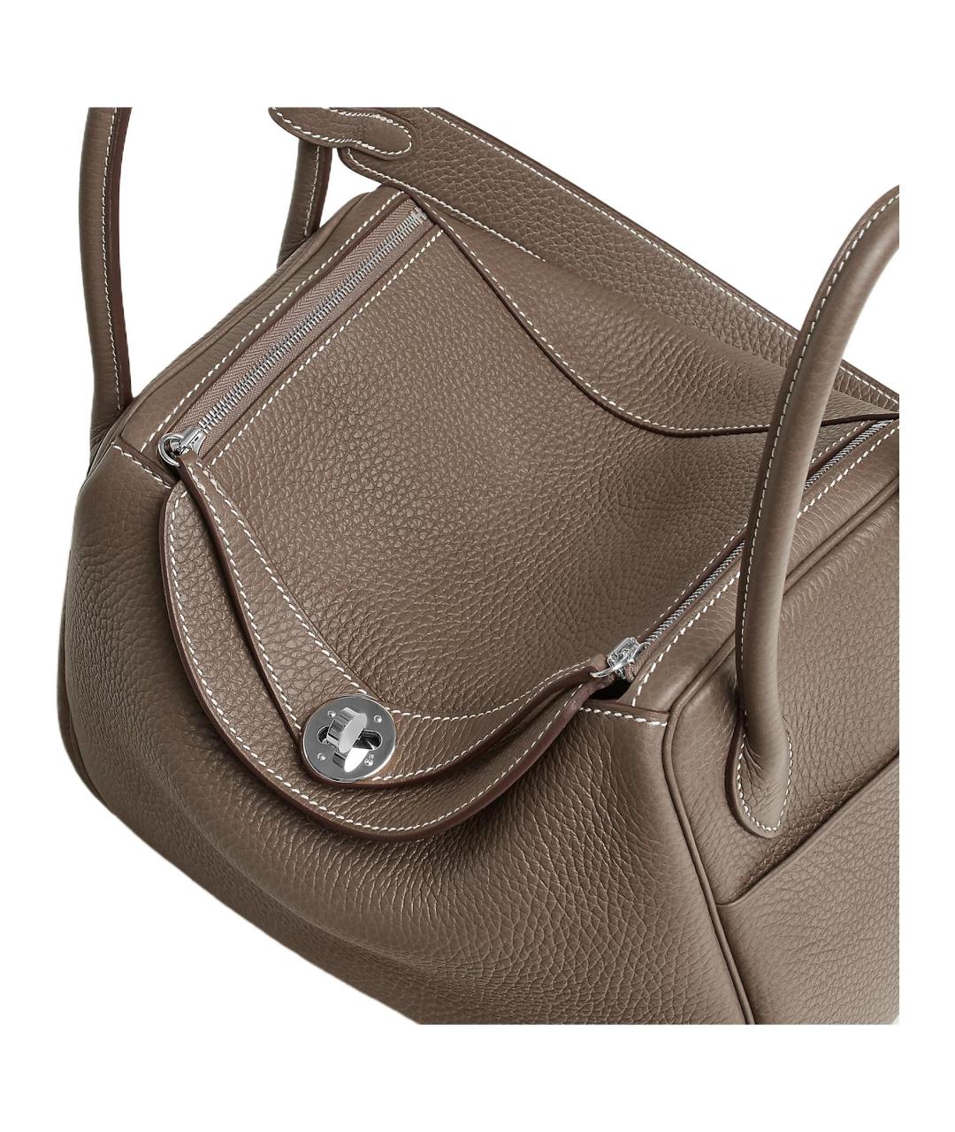 HERMES Коричневая кожаная сумка через плечо, фото 5