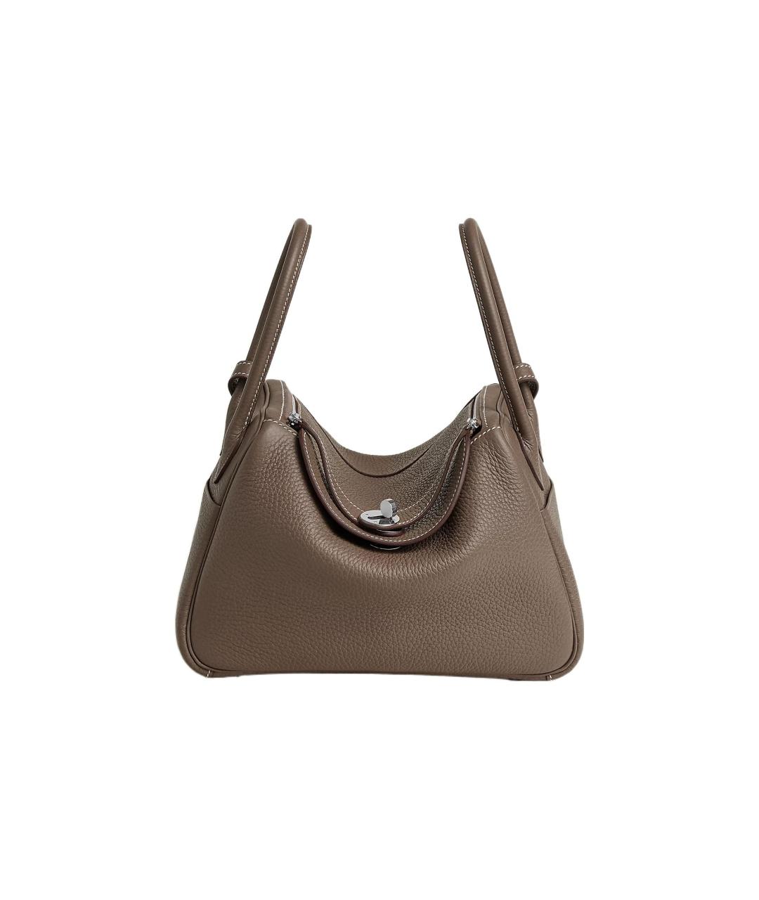 HERMES Коричневая кожаная сумка через плечо, фото 6