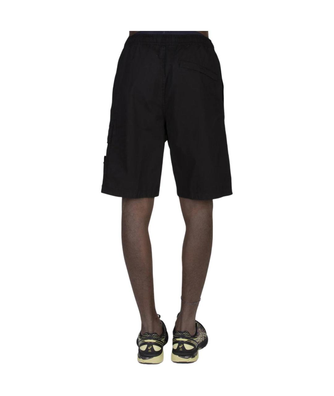 STONE ISLAND Черные шорты, фото 4