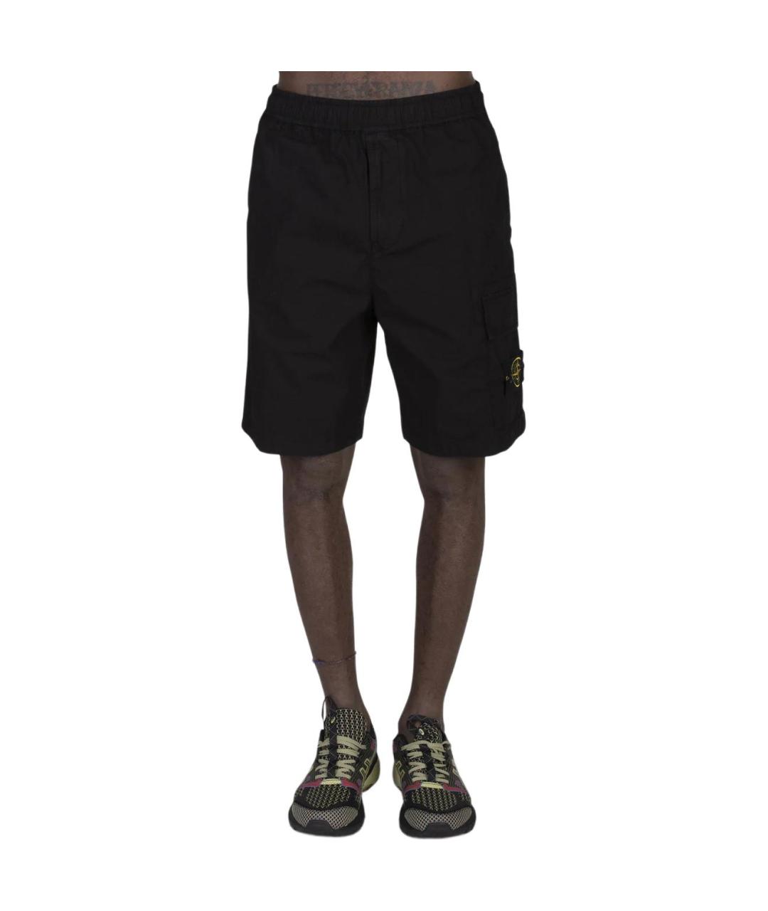 STONE ISLAND Черные шорты, фото 3