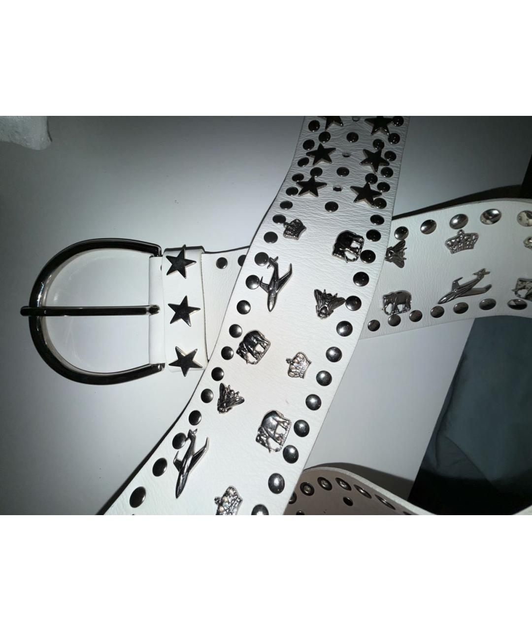 BLUMARINE Белый кожаный ремень, фото 5