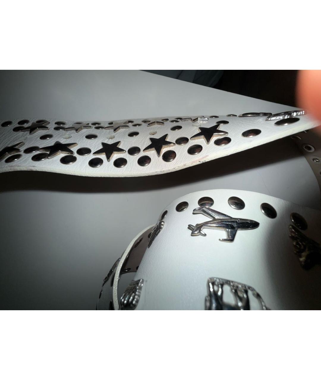 BLUMARINE Белый кожаный ремень, фото 6