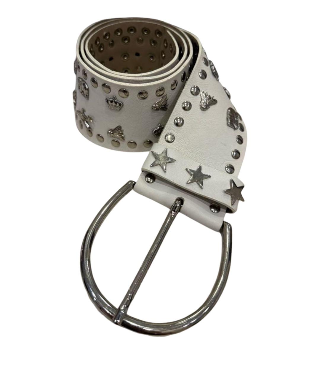 BLUMARINE Белый кожаный ремень, фото 1