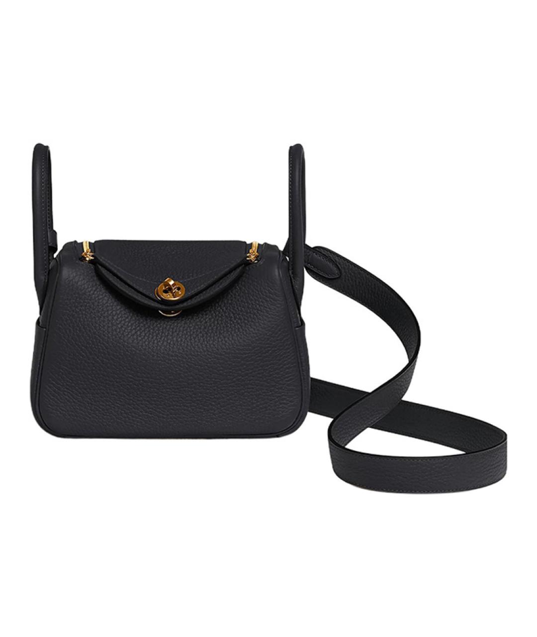 HERMES Черная кожаная сумка через плечо, фото 1