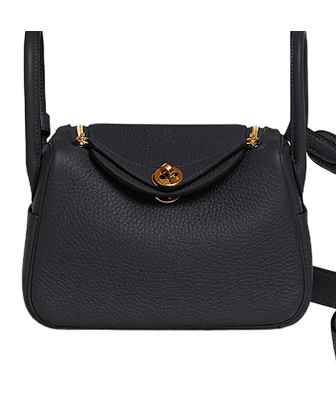 HERMES Черная кожаная сумка через плечо, фото 2