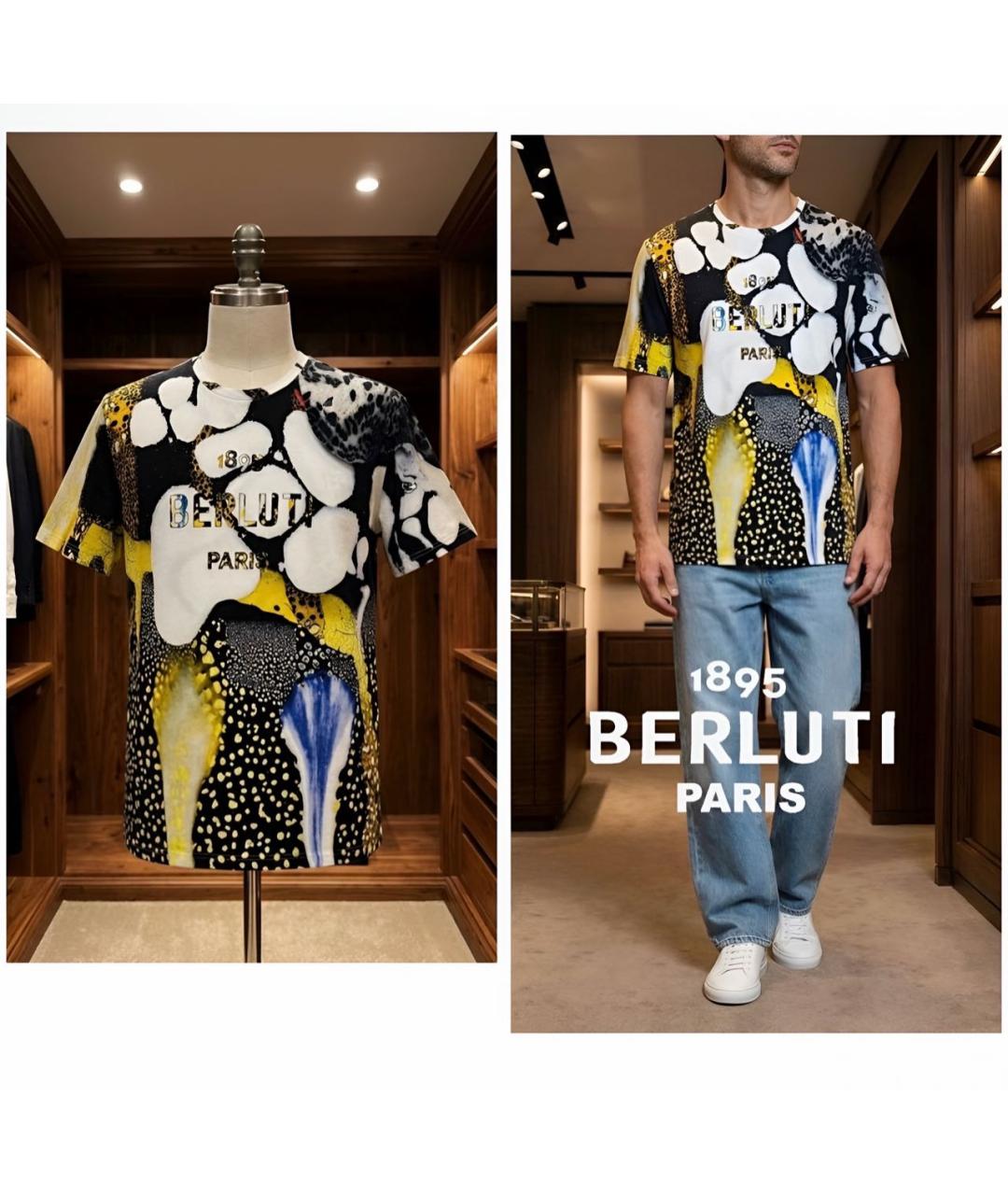 BERLUTI Мульти хлопковая футболка, фото 2