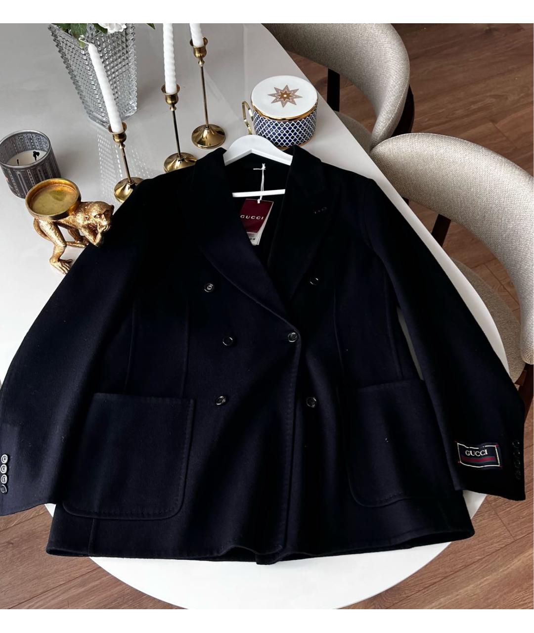 GUCCI Темно-синий шерстяной пиджак, фото 5