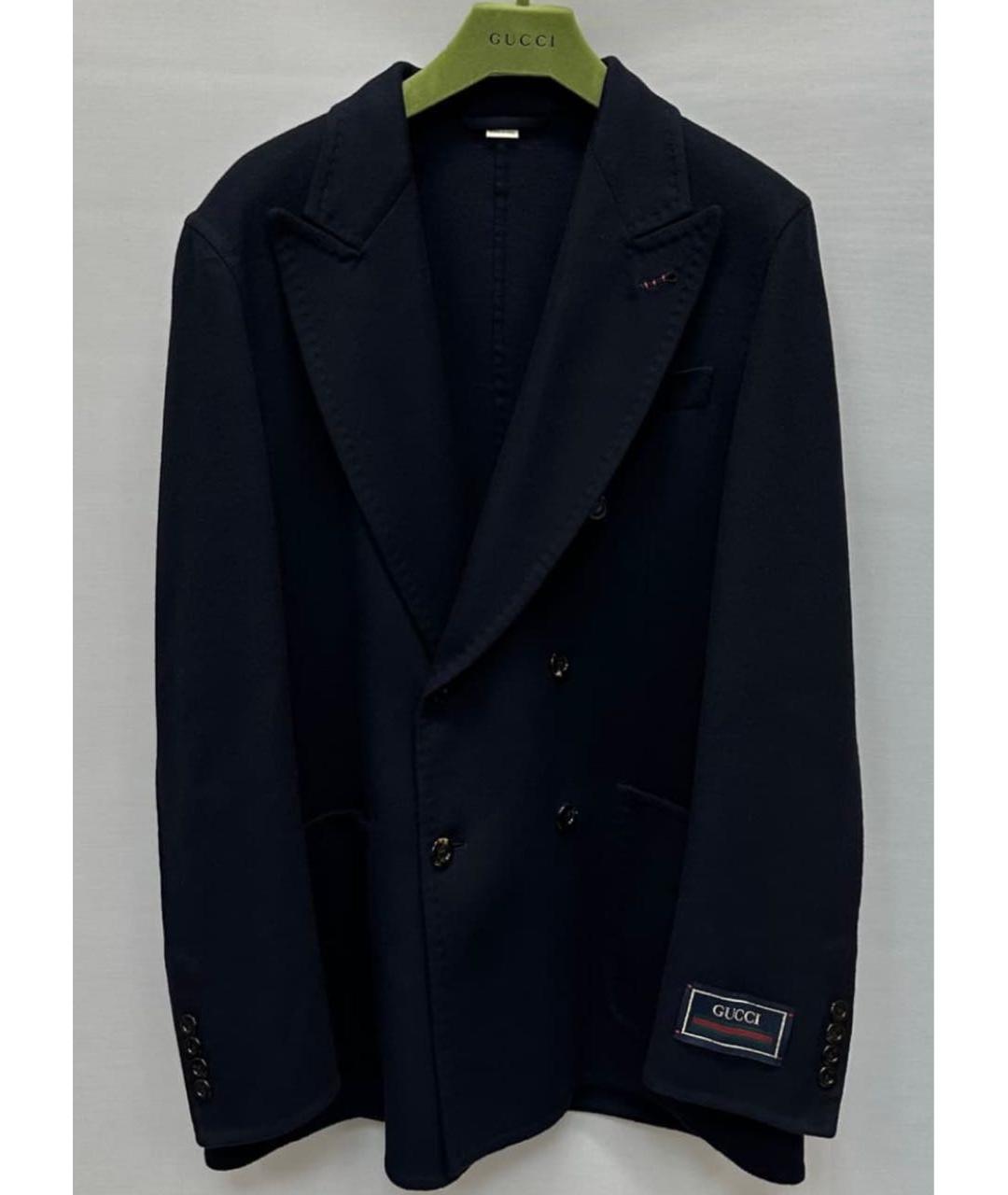 GUCCI Темно-синий шерстяной пиджак, фото 7