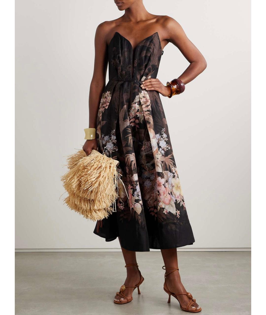 ZIMMERMANN Черное льняное коктейльное платье, фото 2