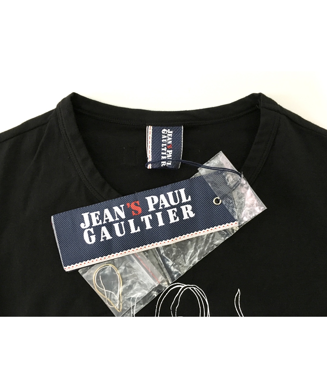 JEAN PAUL GAULTIER Черная хлопко-эластановая футболка, фото 3